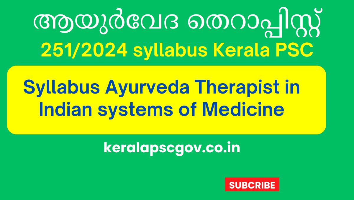 Syllabus Ayurveda Therapist in Indian systems of Medicine